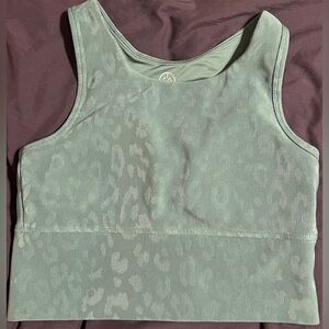 Move Theology Sports Bra med- Tank Yoga Pull On Padded -Green Leopard